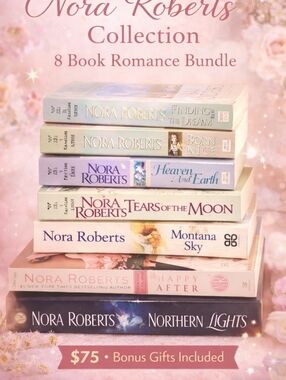 Romance Book Lot Nora Roberts Lot of 8 Bestsellers /Bonus Gifts Included